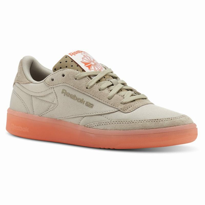 Reebok Club C 85 Tenisky Damske - Béžové/Červené UJ2739TY